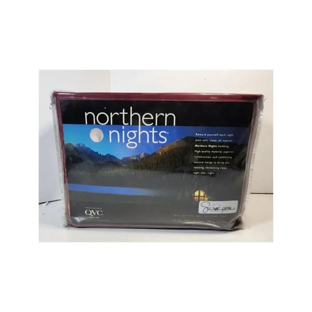 QVC Northern Nights 100% Supima Cotton KING Sheet Set Burgandy Wine Cordovan